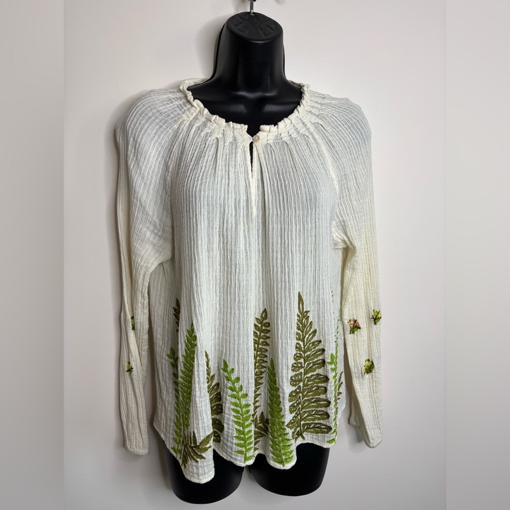 💛#450 Ranna Gill Botanical Peasant Top - Anthropologie - Picture 3 of 11